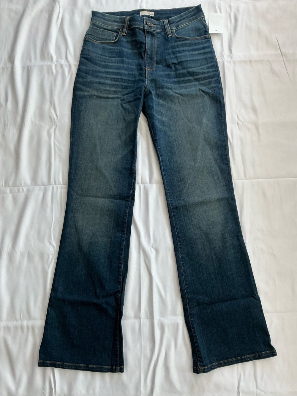 High-Rise Bootcut Jeans in Dark Blue Wash